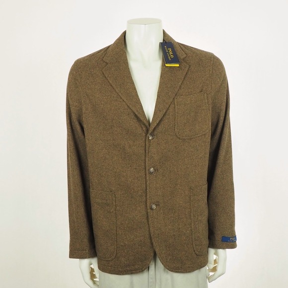 New Polo Ralph Lauren Blazer Mens 44R Herringbone Wool Blend Sport Coat Jacket